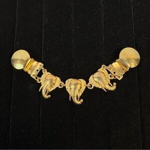 Vintage Brass Style Elephant Brooch Jewelry